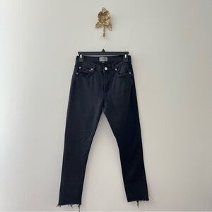Agolde Toni Black Mid Rise Straight Jeans 25
